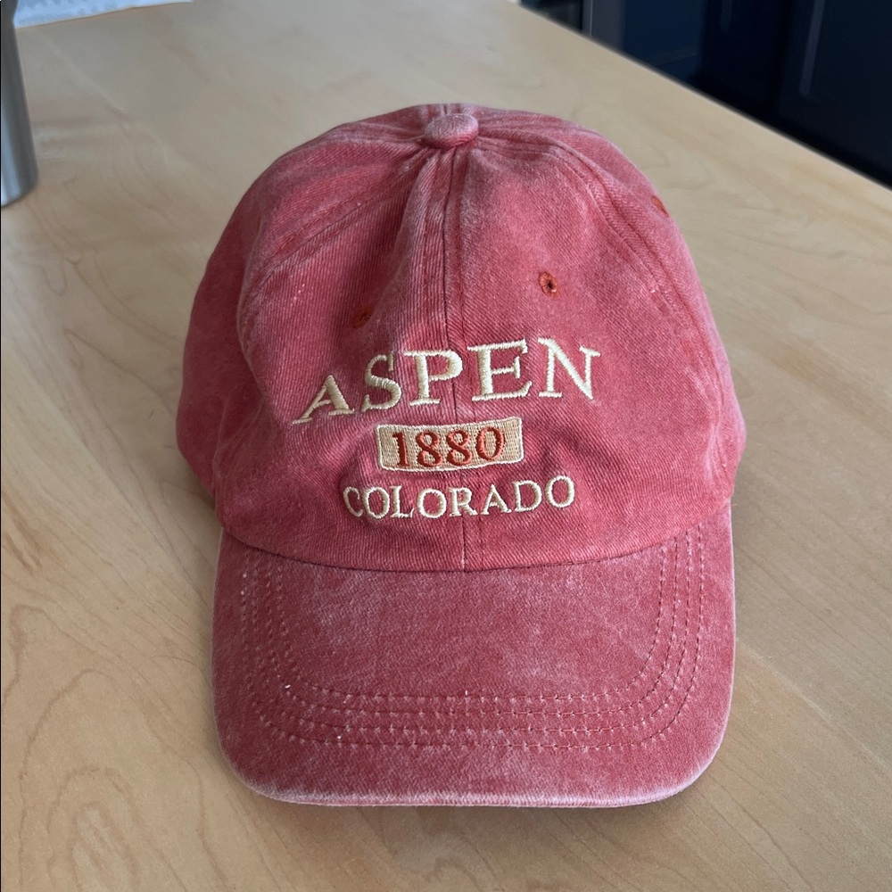 Aspen 1880 Colorado Embroidered Red Baseball Cap